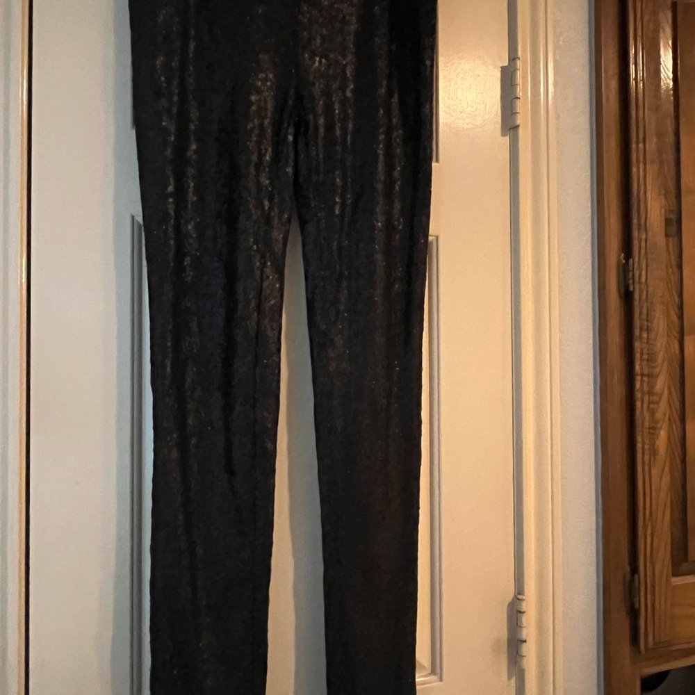 Black Sequined Leggings